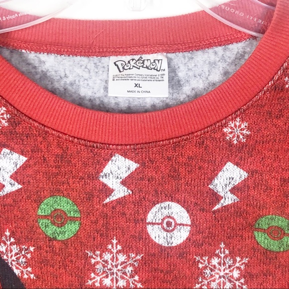 POKÉMON 🎄 Christmas ugly sweatshirt top SO FUN EUC Kids XL Boys Girls 🎁 - Picture 3 of 7